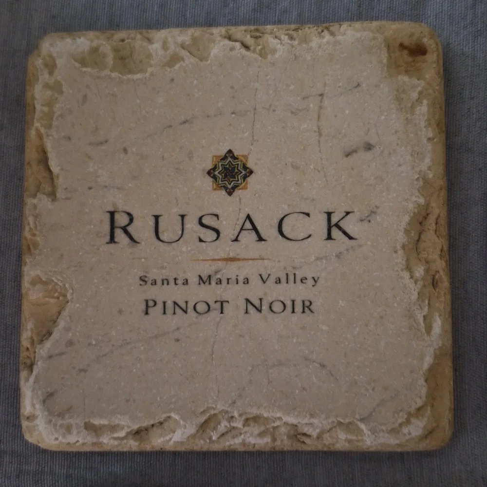 4 Pc Set Rusack Wine Tumbled Marble Stone Coaster Set
